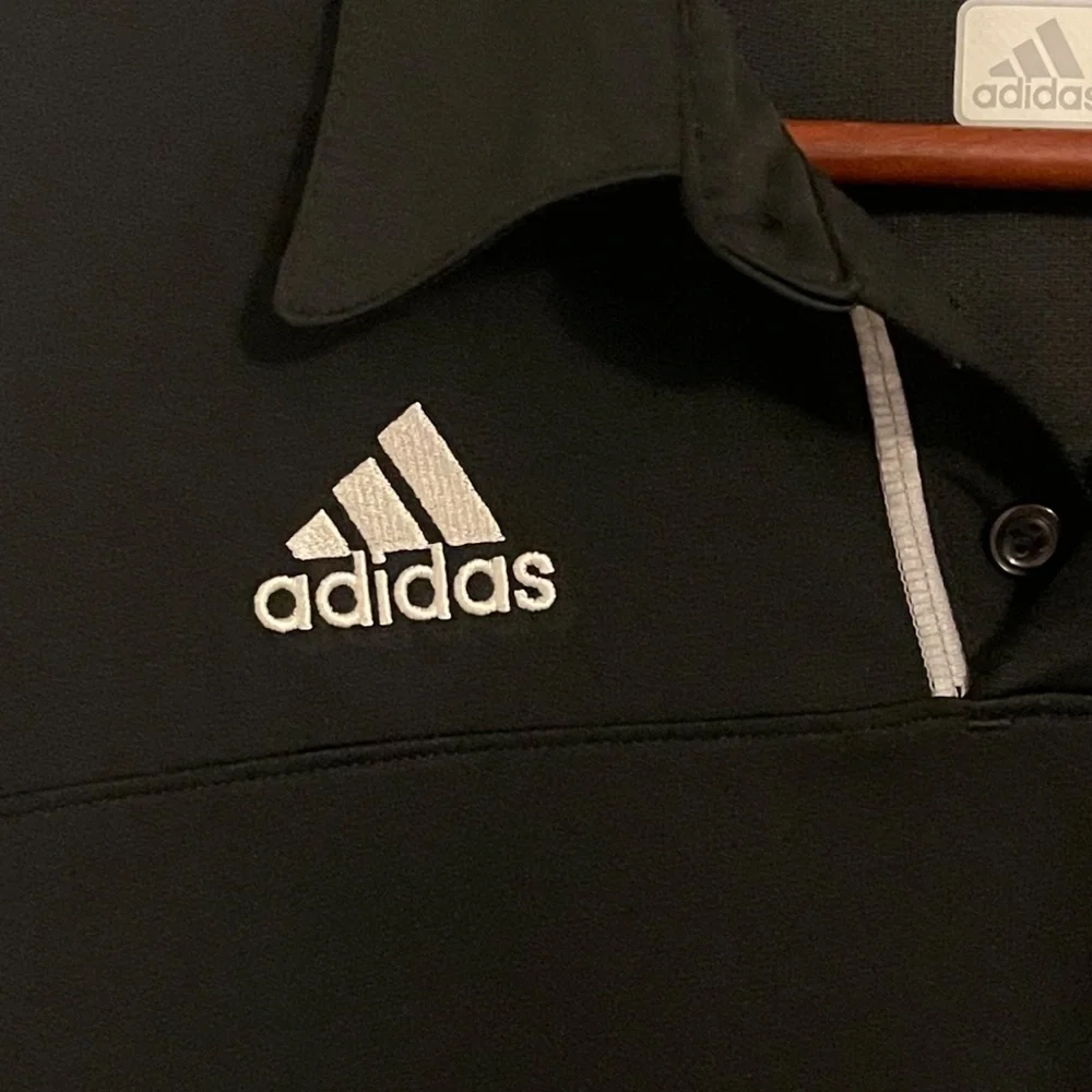 ADIDAS  CLIMACOOL POLO black‎ with white sides, embroidered Adidas right chest